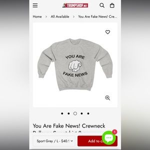 “You Are Fake News” Trump Shop Sweatshirt